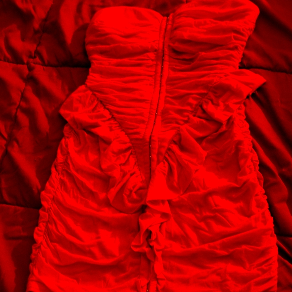 My Single Version Ruched Mini Dress - RedSize: L